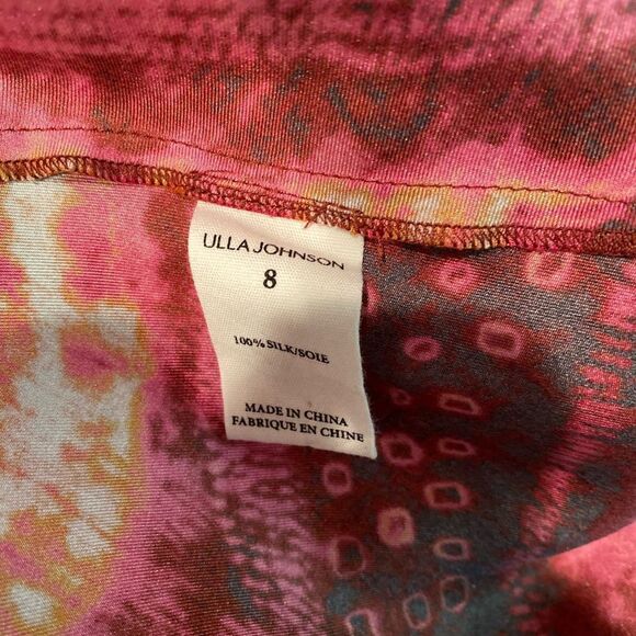 #701 ULLA JOHNSON Silk Front Slit Midi dress - Picture 9 of 12